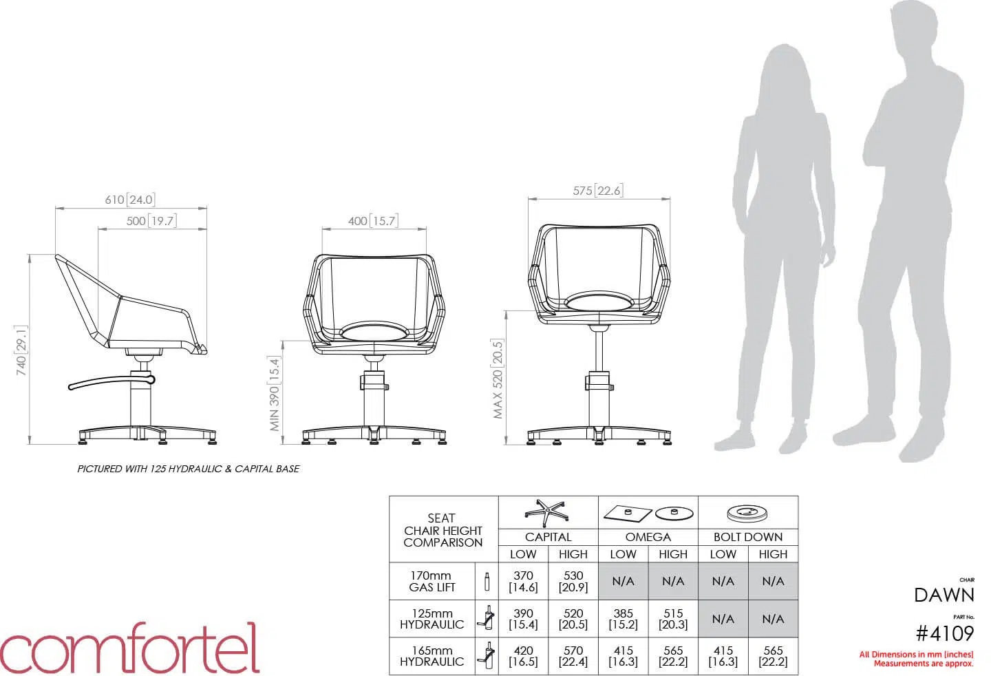 Kappersstoel Dawn Sage Styling Chair - Afbeelding 30
