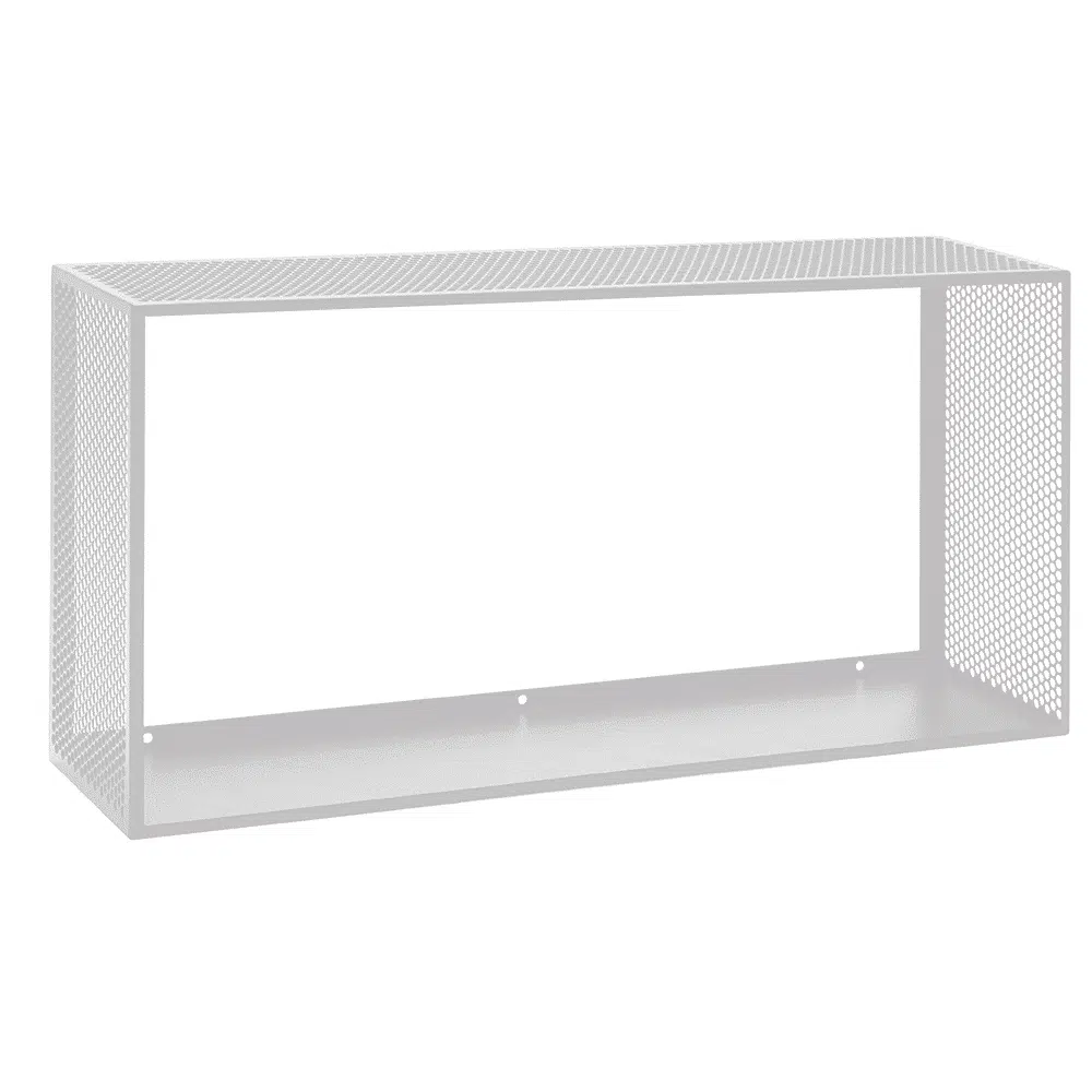 Mesh Metal Rectangle Display Box White