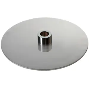 Omega round brushed chrome